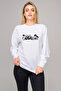Anime Dragon Ball Printed White Women's Knitted Sweatshirt Long Sleeve