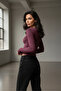Women's Crew Neck Finger Hole Slim Fit Lycra Blouse - 6
