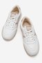 Lace-Up Women's Sneakers; White Nude - 7