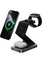 POWERDOCK 4-in-1 Wireless Charging Station (15W) with 360° Adjustable Stand and Night Lamp