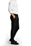Men's Black Stretch Fabric Seersucker Fabric Elastic Waist Drawstring S Slim Fit Casual Trousers 2600650 - 2