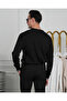 Men's Black Cotton Lycra Slim Fit Crew Neck Vertical Stripe Knitwear Sweater - 6