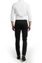 Men's Black Stretch Fabric Seersucker Fabric Elastic Waist Drawstring S Slim Fit Casual Trousers 2600650 - 7