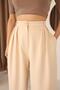 Beige Women's Three Pleated Wide Leg Pants Palazzo Pants . 1338 - 2