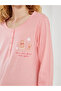 Crew Neck Printed Maternity Pajamas Set - 3