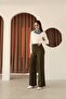 Khaki Women's Comfortable Fit Knitwear Pants Size 36/38 .25701 - 4