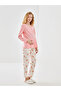 Crew Neck Printed Maternity Pajamas Set - 2