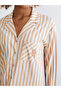 Shirt Collar Striped Women's Pajama Set - 3