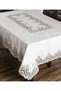 Nadi̇a Cream 160*220 Velvet French Guipure Tablecloth