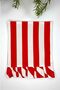 Red-White Striped Ruffle Detailed Double-Sided Cocktail Napkin 1 Piece