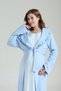 Women's Blue Jacquard Long Sleeve Full Length Winter 100% Cotton Design Maternity Nightgown Nightdress - 5