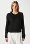 Women's Raise Sleeve Detail Black Knitwear Sweater 8667 - 5