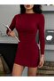 Women's Mini Dress Long Sleeve Bodycon Sandy Fabric - - 3