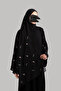 طقم عباية مطرزة - أسود - 3
