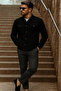 Men's Transitional Basic Daily Trend Black Denim Jacket - 3