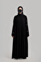 طقم عباية مطرزة - أسود - 4