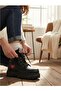 Girl's Waterproof and Cold-Resistant Winter Black Patent Leather Boots with Minnie Figure - 5