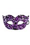 Purple sequin ballgown after-party mask with elastic back - 3