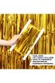 Gold Color Extra Metalized Shiny Fringed Backdrop Curtain Imported a Quality 1X2 Meters - 5