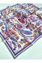 Gray Lilac Ethnic Pattern Tivil Pure Silk Scarf-Kvs0757