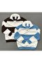 سترة من الصوف المخطط السميك بسحاب نصفي، قطعتان