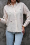 Bird Detailed Embroidered 75% Cotton 25% Linen Shirt - 3