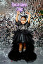 Shimmering sequin cropped blouse and puffy black tulle skirt two-piece set - 2