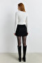 Black Double-Breasted Waisted Skirt - 3