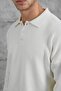 Men's Knitwear Dpp Polo Collar Knitwear Ecru White Oversize Knitwear Fabric - 2