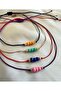 Set of 4 Minimal Anklets – Red, Blue, Gold and Purple Adjustable with String - 2