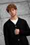 Men's Knitwear Mrk Knitted Cardigan Black Oversize Knitwear Fabric - 3
