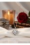 Women's Stainless Steel Zircon Stone Heart Model Necklace – Elegant Design with Shiny Stones - 2