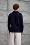 Men's Knitwear 251 Half Zipper Polo Navy Blue Oversize Zippered Knitwear Fabric - 5