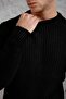 Men's Knitwear Mrk Cycling Collar Knit Black Oversize Knitwear Fabric - 3