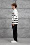 Men's Knitwear Dpp Half-Necklace Striped Ecru White Oversize Knitwear Fabric - 3
