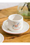 LCW HOME Mixed Printed Porcelain Coffee Cup Set for 2 People 90 ml - 3