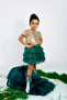 Sparkly Sequined Crop Blouse and Tiered Tulle Skirt 2 Piece Set