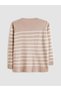 Lcw Grace Beige Crew Neck Striped Women's Knitwear Sweater - 6