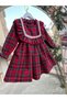 Red Plaid Winter Cotton Girls' Dress