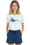Women's White Relaxed Fit 100% Cotton T-Shirt – Reflecting Tree Watercolor Miniature Printed - 6
