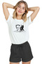 Women's White Relaxed Fit 100% Cotton T-Shirt – Atatürk Signature Style Portrait Printed - 5