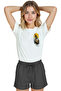 Women's White Relaxed Fit 100% Cotton T-Shirt – Sunset Forest & Kayak Printed - 4