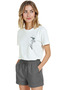 Women's White Relaxed Fit 100% Cotton T-Shirt – Thin Ink & Minimal Abstract Graphic Printed - 4