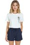Women's White Relaxed Fit 100% Cotton T-Shirt – Sunny Figure Charcoal Pen Printed