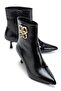 Black Women's Thin Heeled Boots with Accessories Pointed Toe