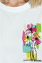 Women's White Relaxed Fit 100% Cotton T-Shirt – Watercolor Flower Bouquet Sketch Printed - 6