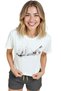Women's White Relaxed Fit 100% Cotton T-Shirt – Minimal Park Sketch and Pavilion Illustration - 3
