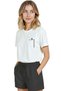 Women's White Relaxed Fit 100% Cotton T-Shirt – Minimal Street Light Printed - 4