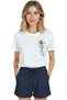 Women's White Relaxed Fit 100% Cotton T-Shirt – Sunny Figure Charcoal Pen Printed - 7
