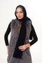 Navy Blue Knitted Shawl with Hood Detail |   Trendy Hooded Scarf - 4